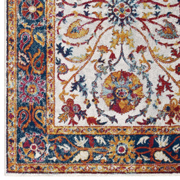 Entourage Samira Distressed Vintage Floral Persian Medallion 8x10 Area Rug