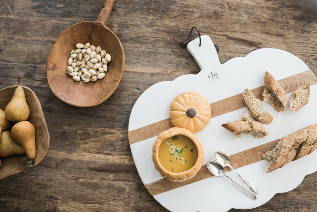 White Mod Pumpkin Charcuterie Board