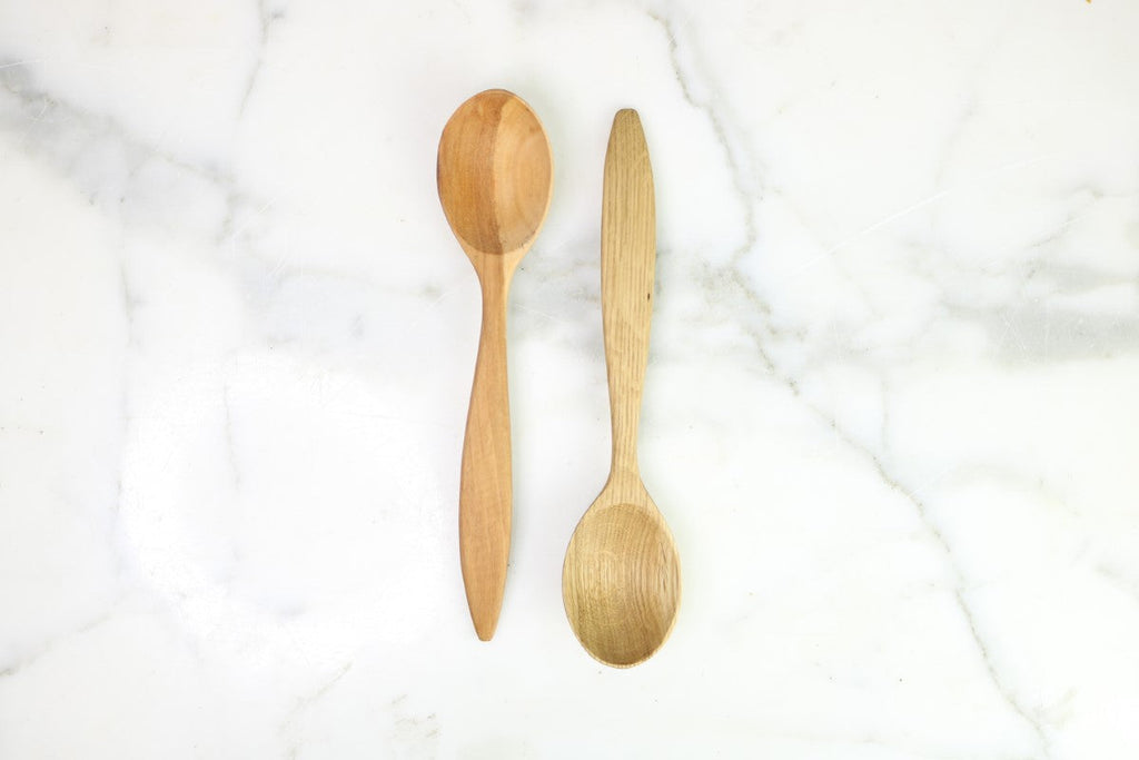 Fruitwood Serving Spoons, Set of 2