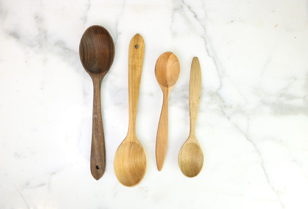 Fruitwood Serving Spoons, Set of 2