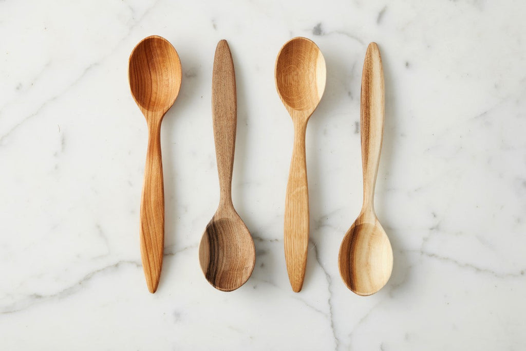 Fruitwood Serving Spoons, Set of 2