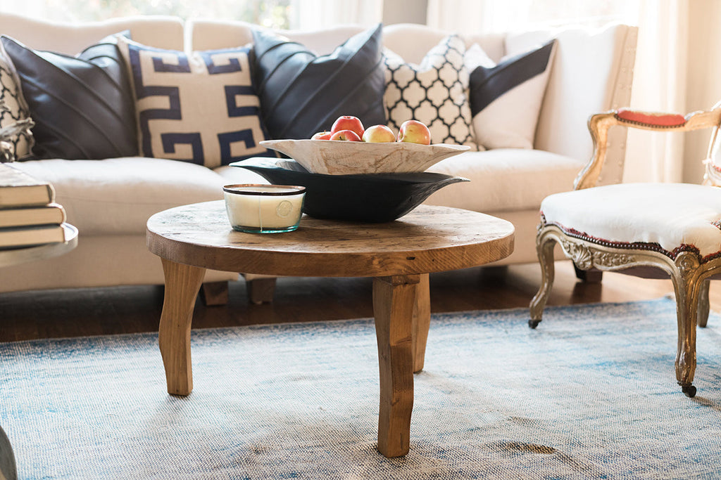 Distressed White Dough Bowl