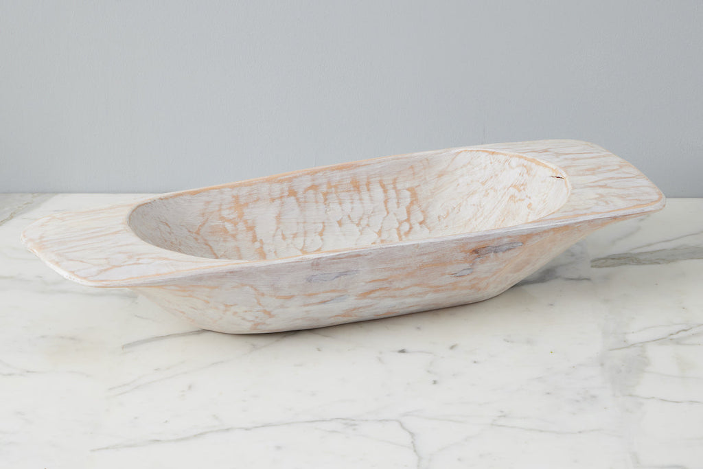 Distressed White Dough Bowl