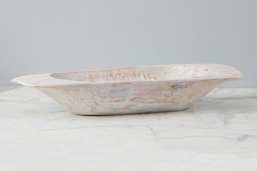 Distressed White Dough Bowl