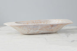 Distressed White Dough Bowl