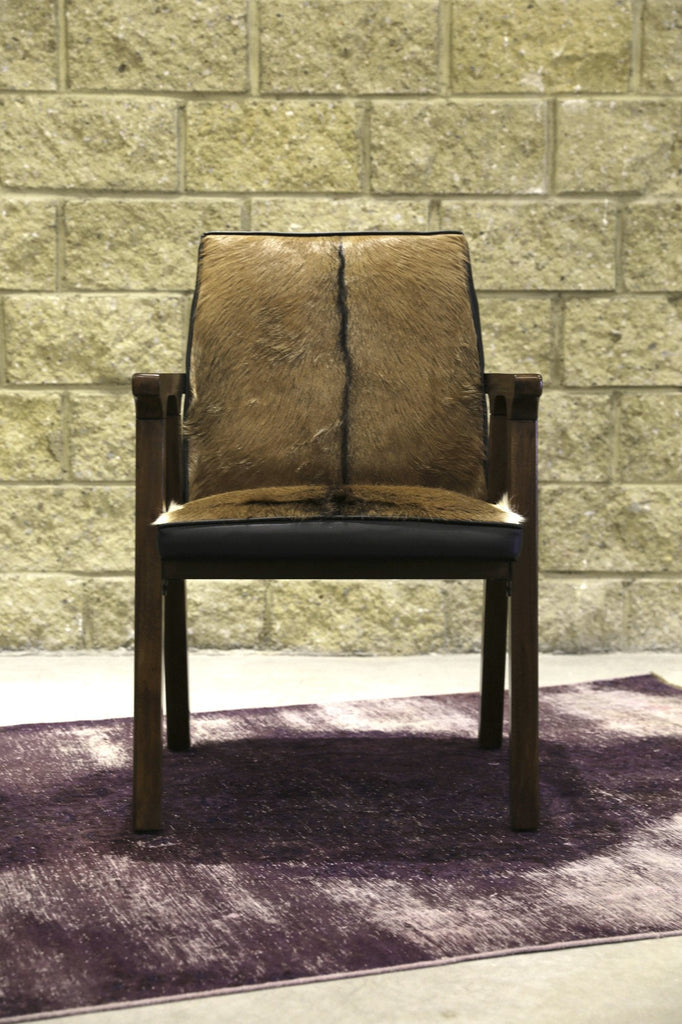 Rio Cool Armchair - Brown Mindi Oak, Leather/Goat Hair