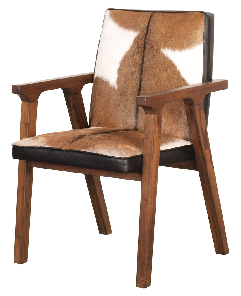 Rio Cool Armchair - Brown Mindi Oak, Leather/Goat Hair