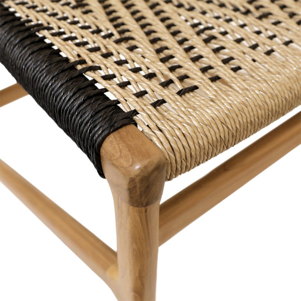 Lumen Outdoor Dining Chair Teak Wood and Synthetic Wicker - Natural and Black