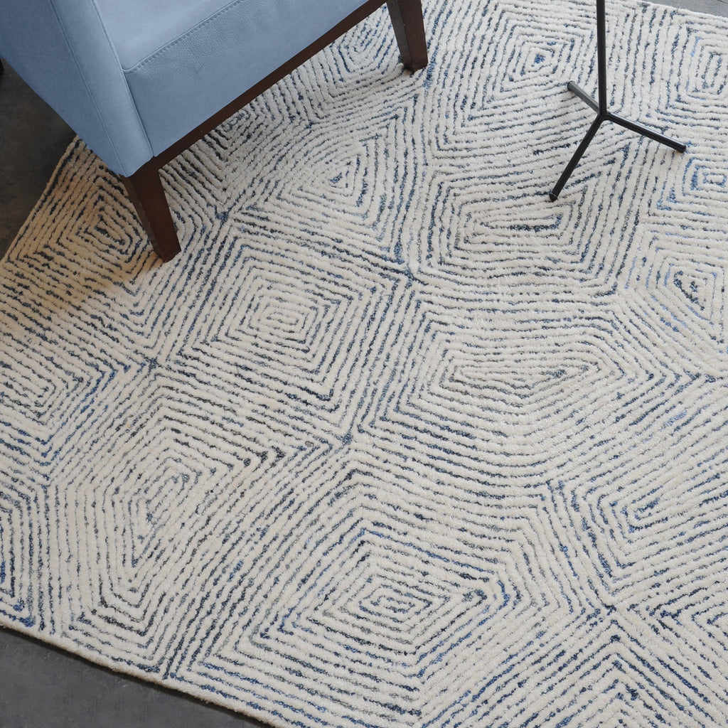 Maze Blue 9 X 12 Rug