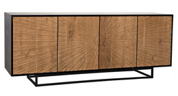 Ra Sideboard, Hand Rubbed Black with Teak