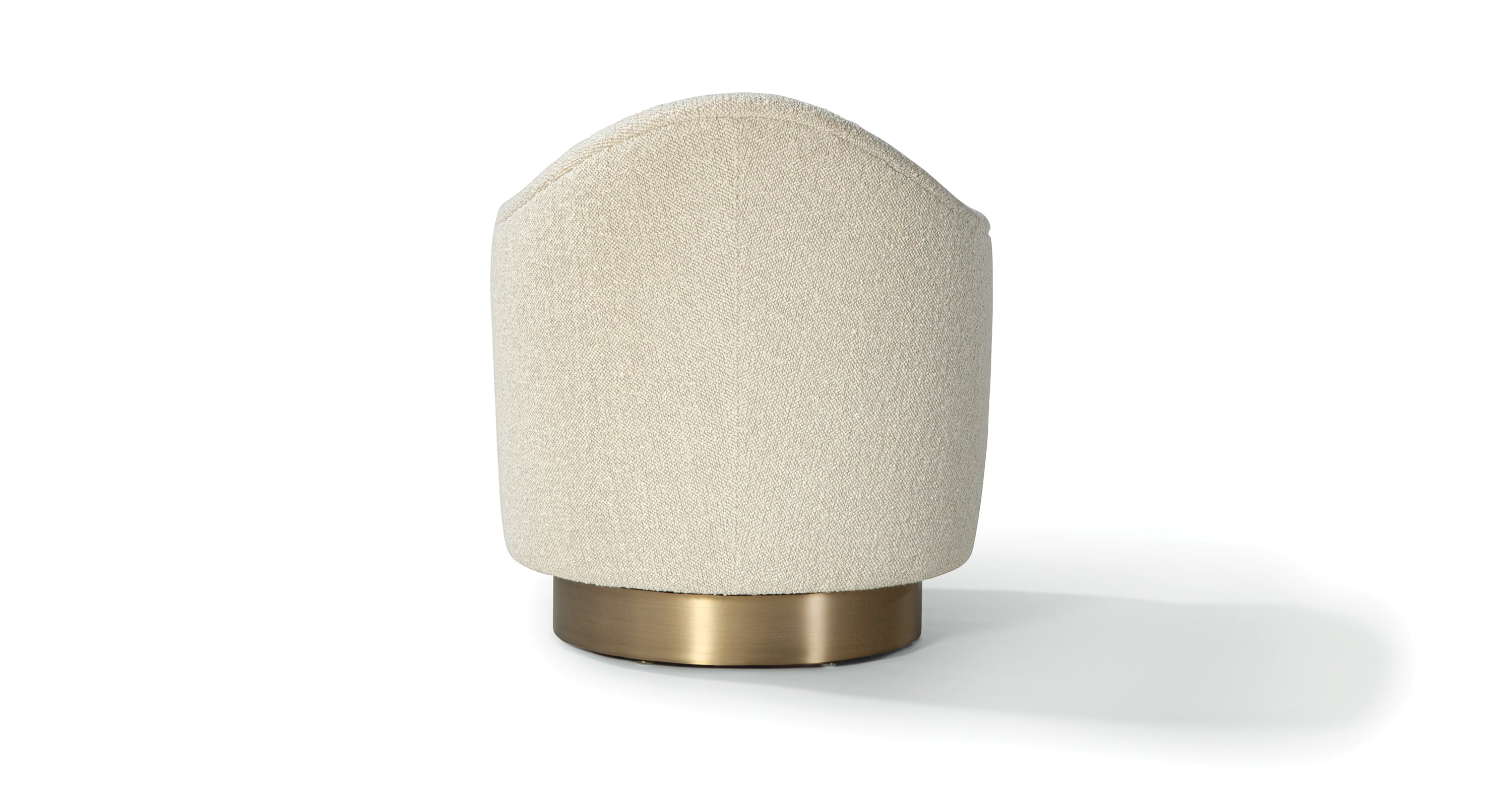 Real Good Swivel-Tilt Chair In White Fabric With Brushed Bronze Base