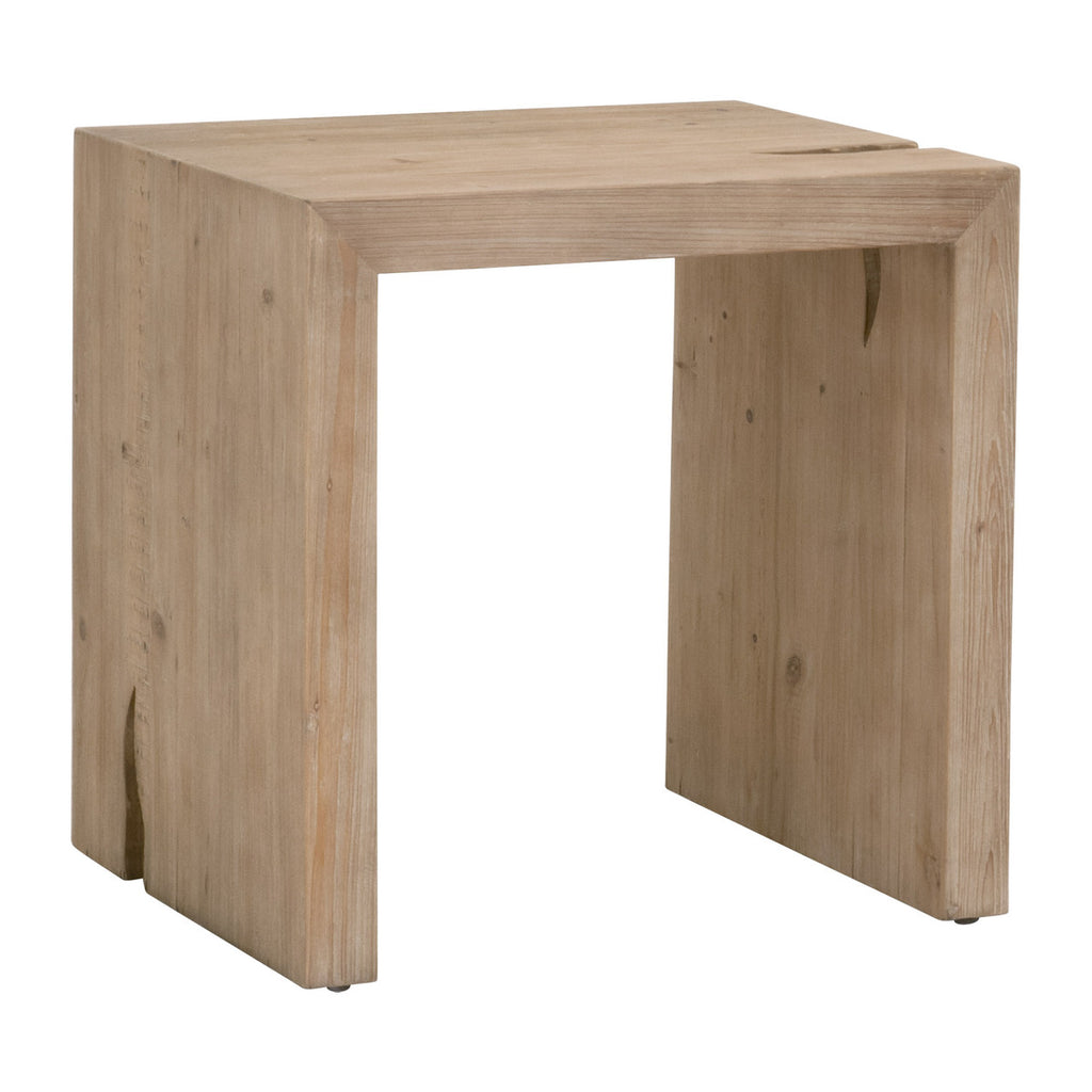 Reed End Table, Smoke Gray Pine