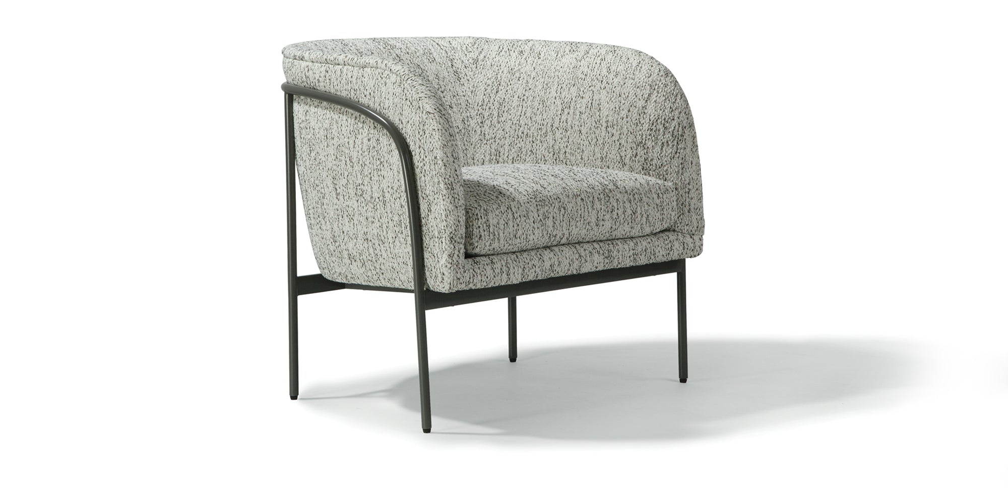 Rod Chair In Gray Fabric With Gray Powder Coated Frame