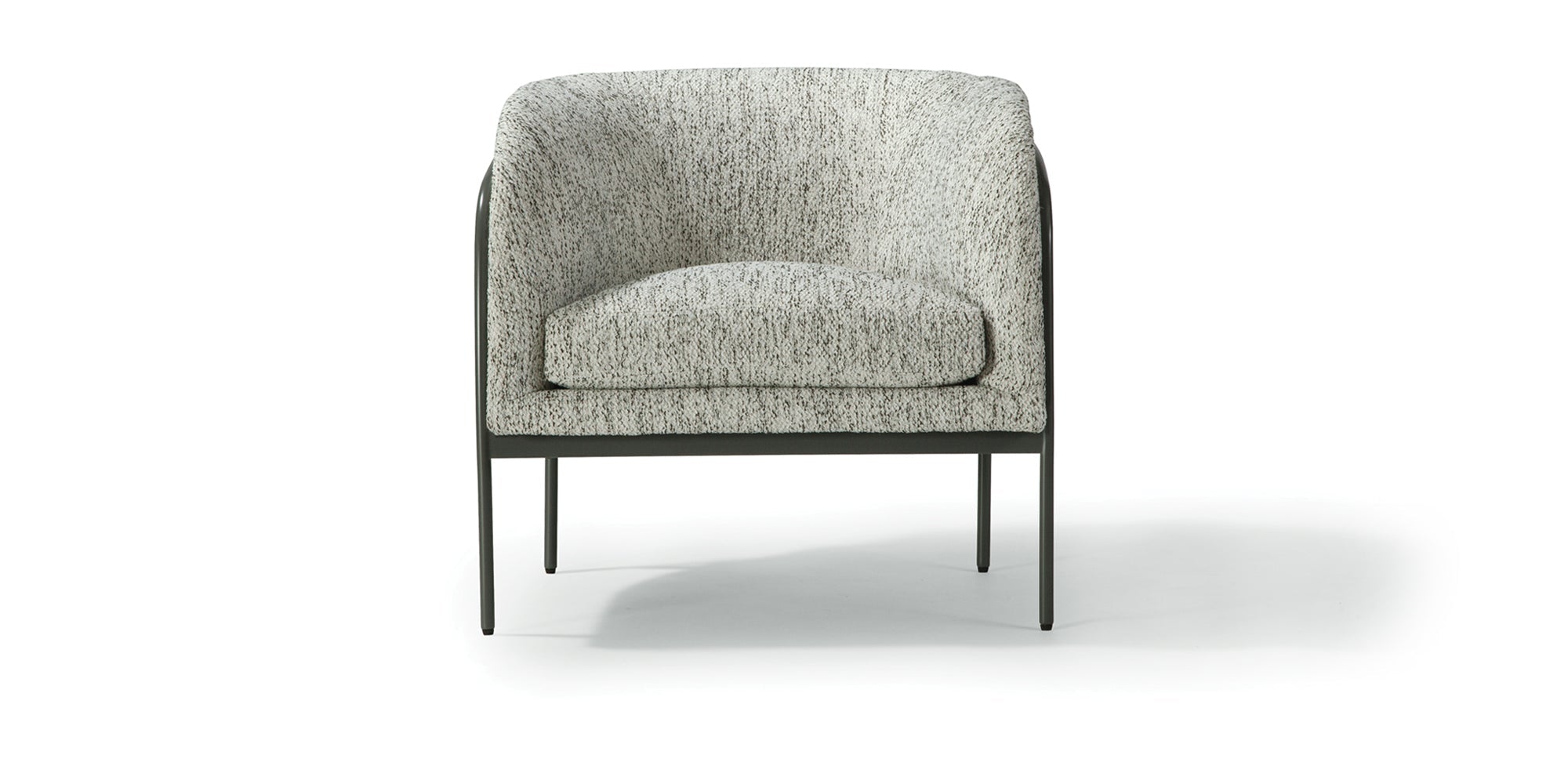 Rod Chair In Gray Fabric With Gray Powder Coated Frame