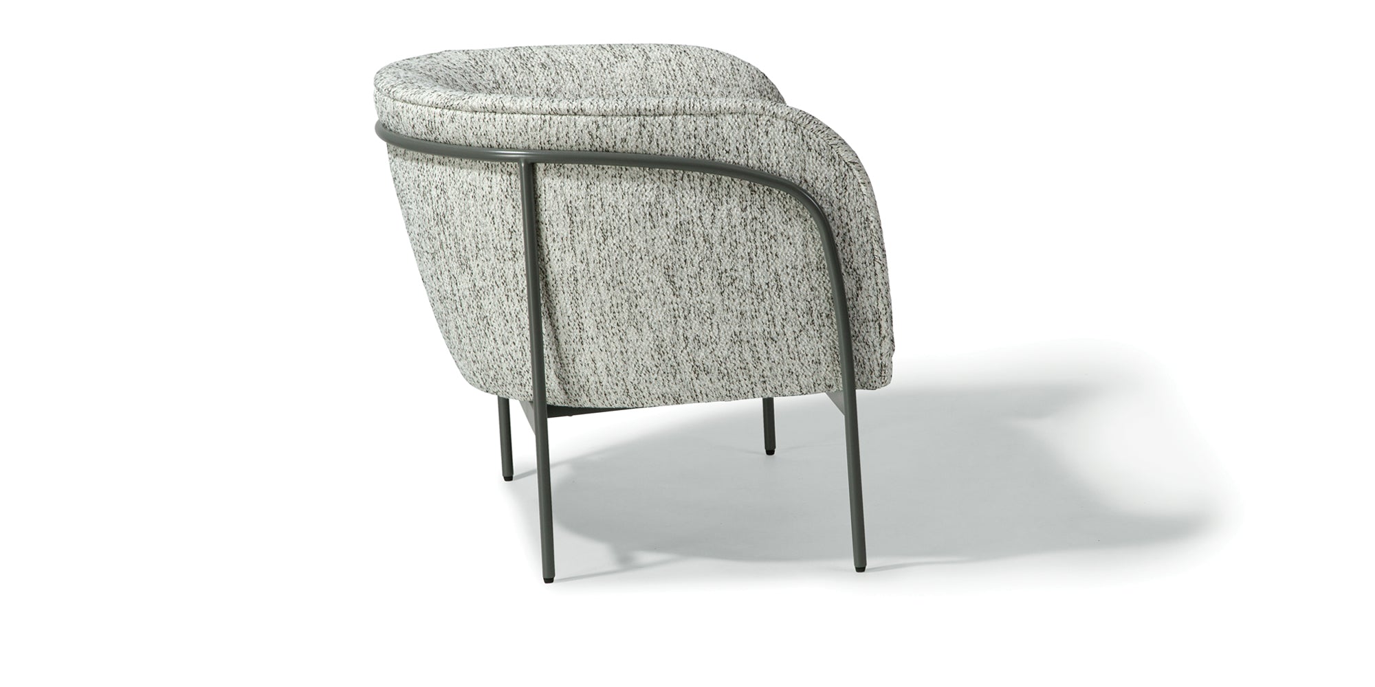 Rod Chair In Gray Fabric With Gray Powder Coated Frame