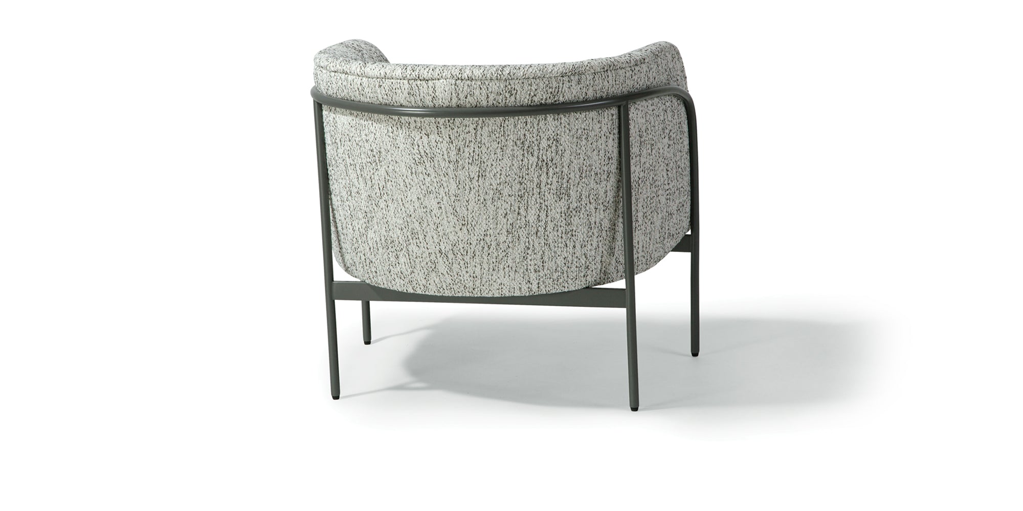 Rod Chair In Gray Fabric With Gray Powder Coated Frame