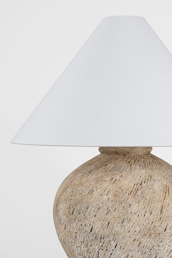 Rumbrook Table Lamp - Aged Brass, Ceramic Ancient Texture