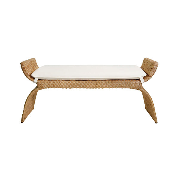 Arched Bench In Woven Water Hyacinth