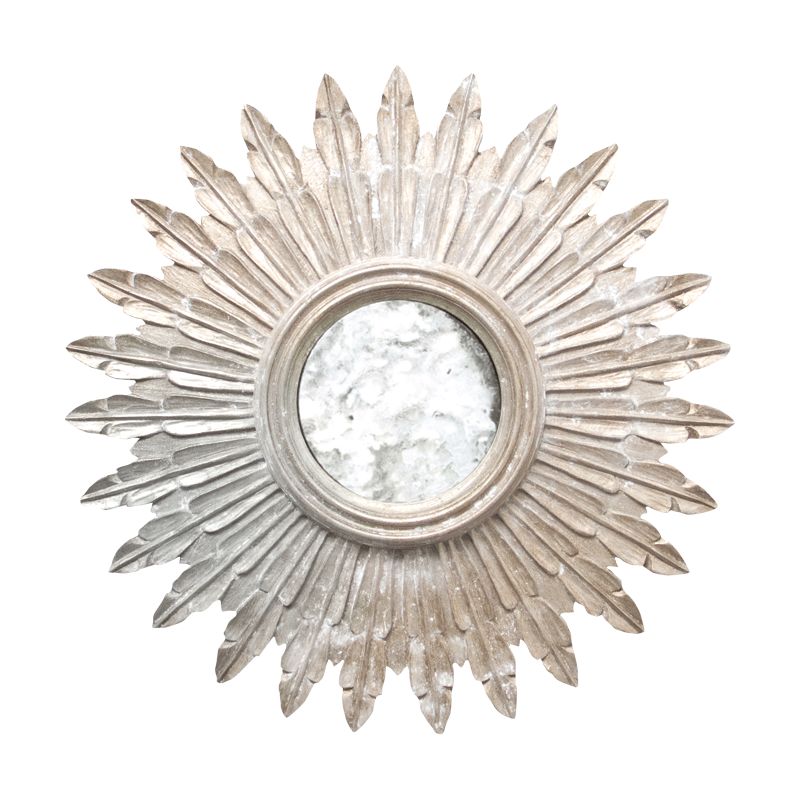 Champagne Silver Leaf Handcarved Mirror