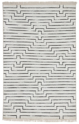 Jaipur Living Alloy Handmade Geometric White/ Black Area Rug