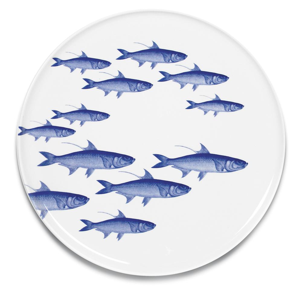 School Of Fish Blue Coupe Platter
