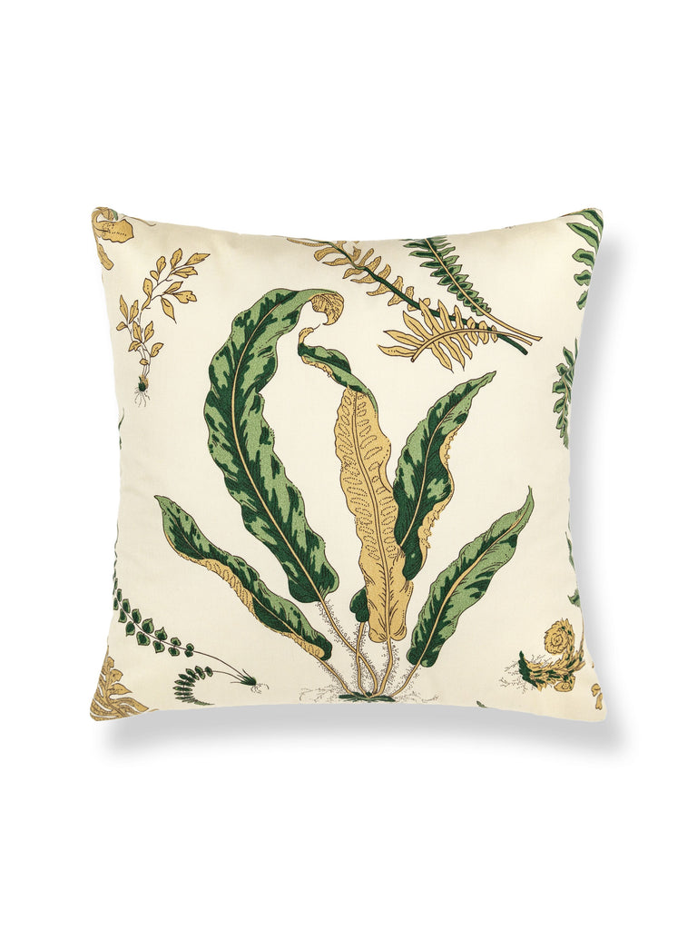 Elsie De Wolfe Outdoor Pillow - Square - Greens On Off-White