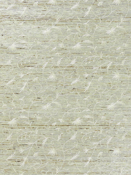 Olivia Embroidered Grasscloth Wallcovering