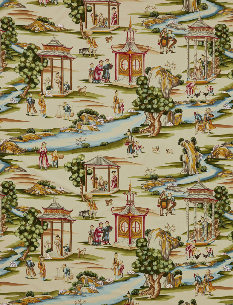 Shanghai Cotton Print - Multi On Tea Stain