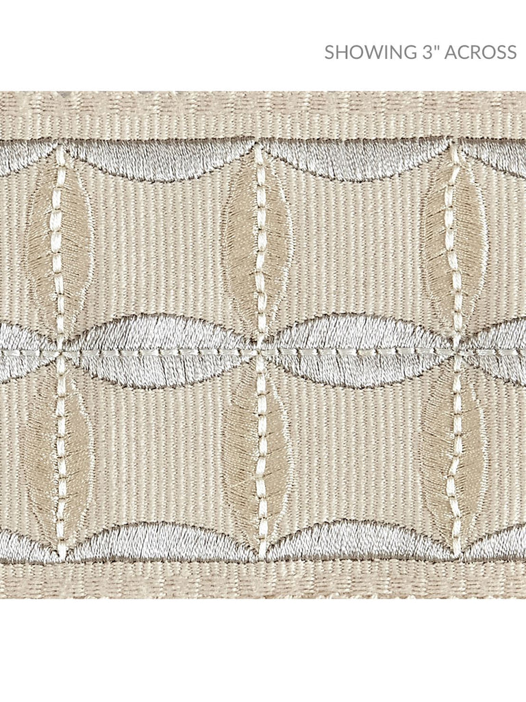 Fiori Embroidered Tape - Flax