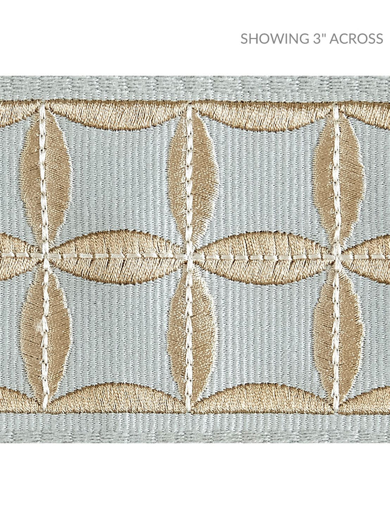 Fiori Embroidered Tape - Aquamarine