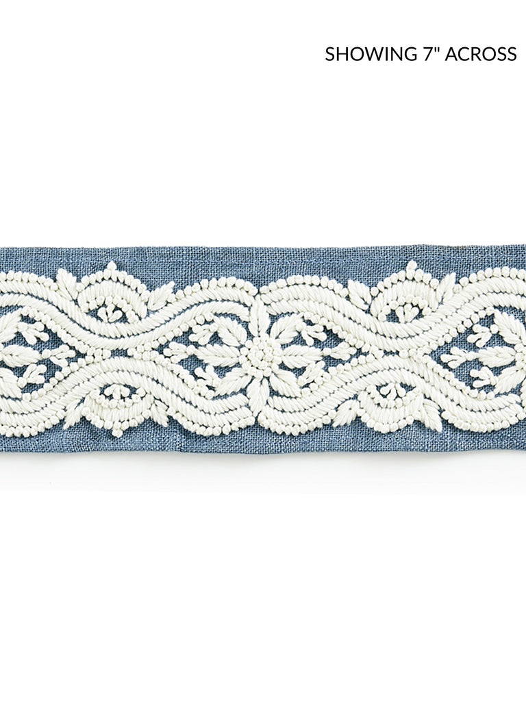 Linnea Embroidered Tape - Copenhagen Blue