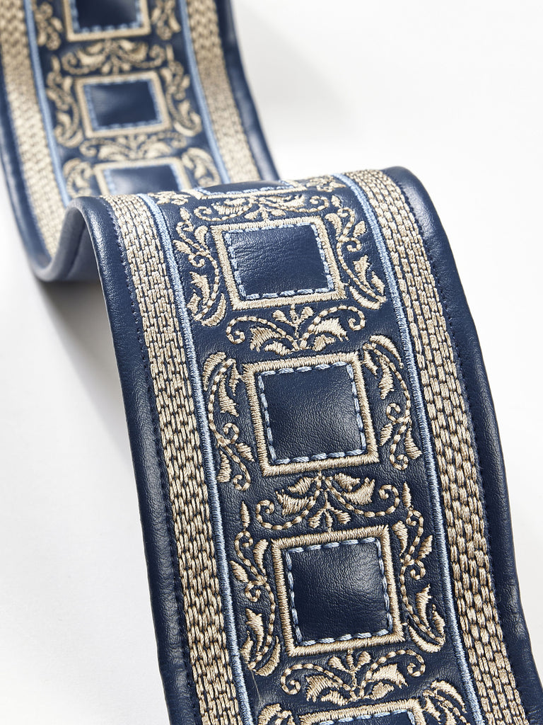 Archduke Embroidered Tape - Navy