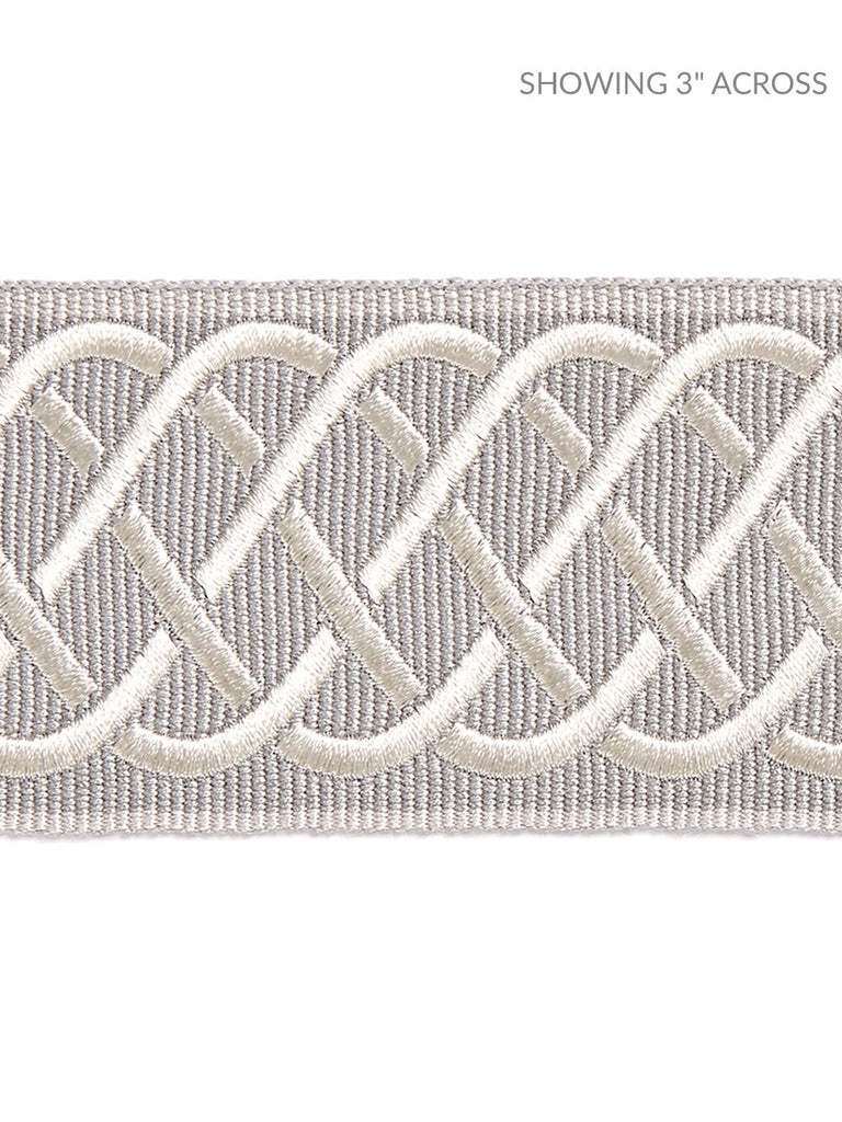 Helix Embroidered Tape - Silver Grey