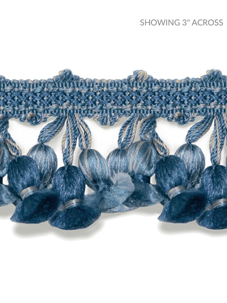 Newport Tassel Fringe - Silk - Med Blue, Dk Blue & Grey