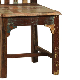Journee Distressed Painted Reclaimed Hardwood Lath Back Dining Side Chair