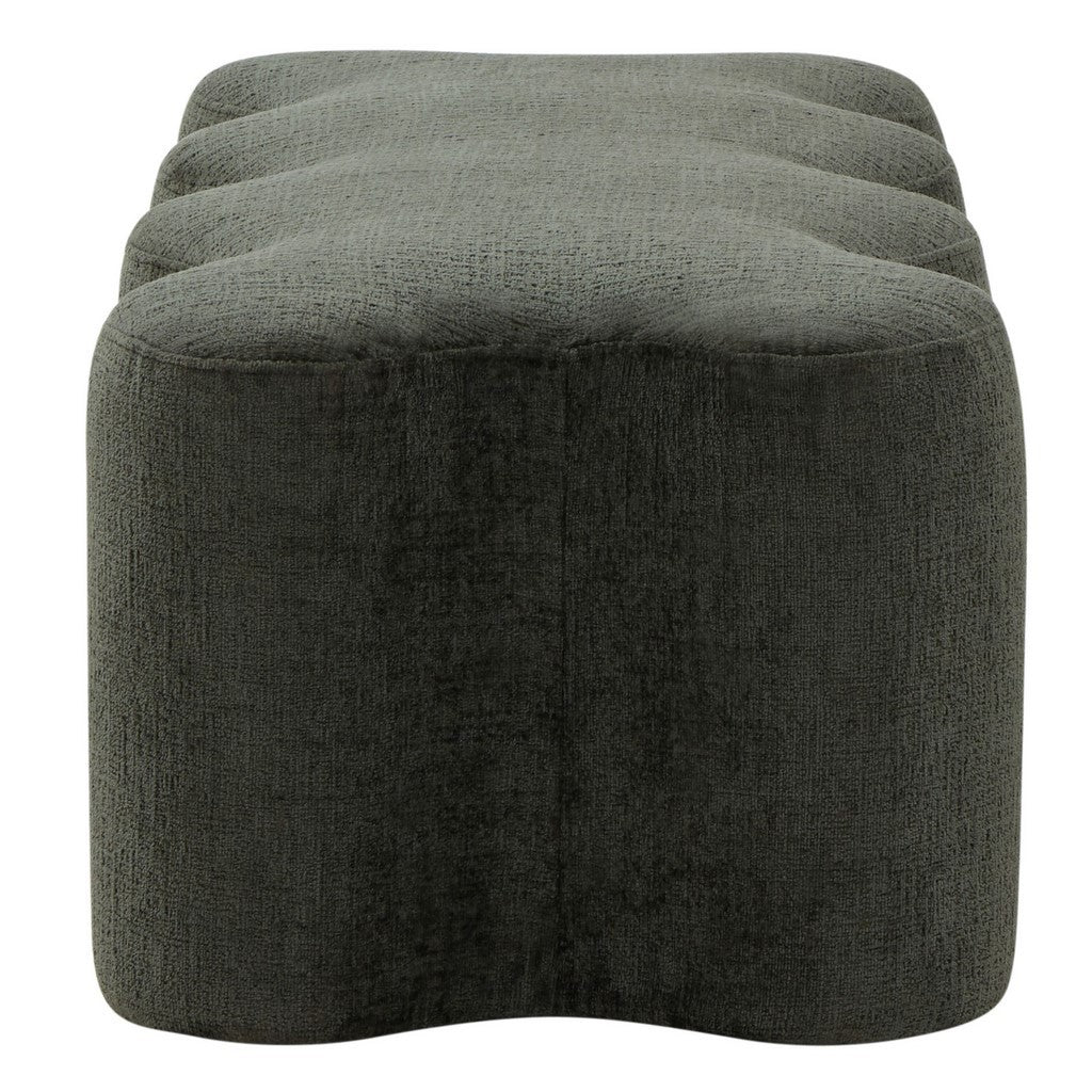 Jacqualessa Chenille Bench, Dark Green