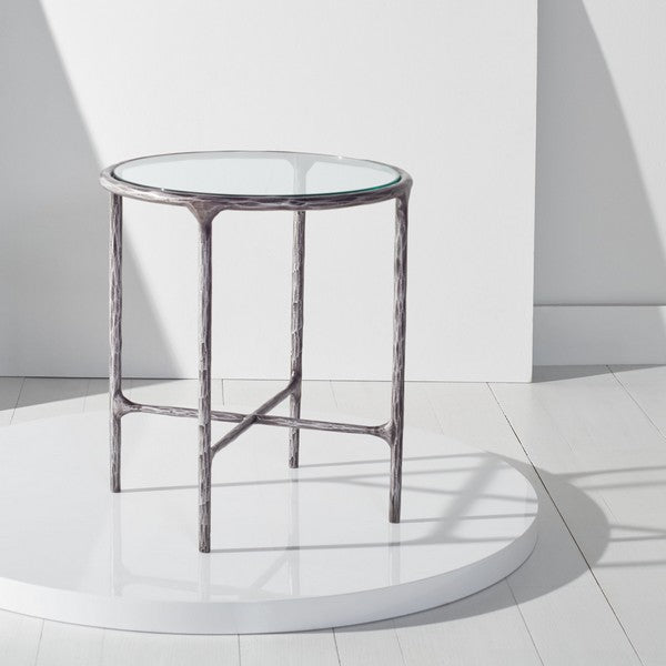 Jessa Forged Metal Round End Table