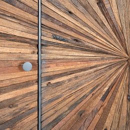 Sadie 59" Two-Toned Gunmetal Steel and Natural Finished Reclaimed Pine 3-Door Sideboard