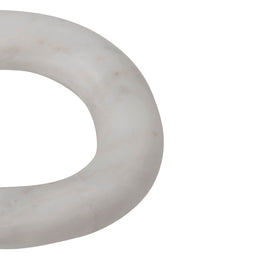 Marcille Hand Cut White Banswara Marble 3 Link Chain Tabletop DÅ½cor