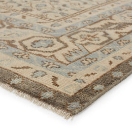 Jaipur Living Farwell Hand-Knotted Medallion Blue/ Ivory Runner Rug