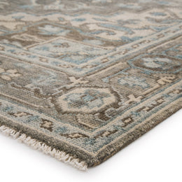 Jaipur Living Flynn Hand-Knotted Medallion Gray/ Blue Runner Rug