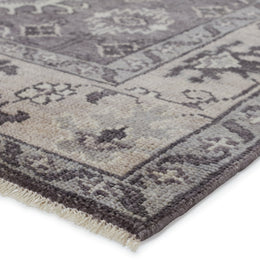 Jaipur Living Kella Hand-Knotted Medallion Gray Runner Rug