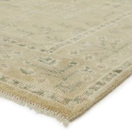 Jaipur Living Ginerva Hand-Knotted Oriental Cream/ Green Runner Rug