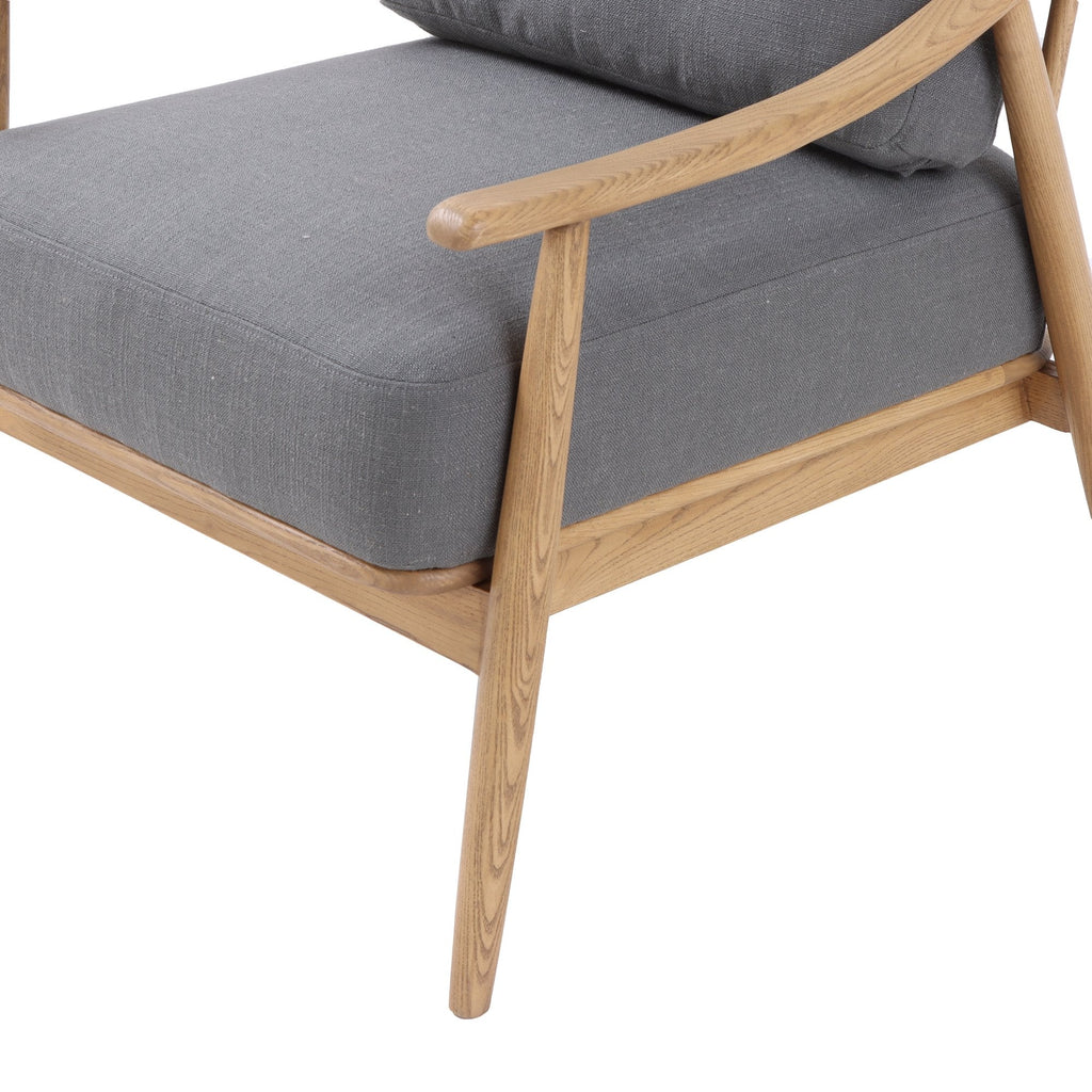 Kinsley Club Chair - Stormy Grey/Natural Frame