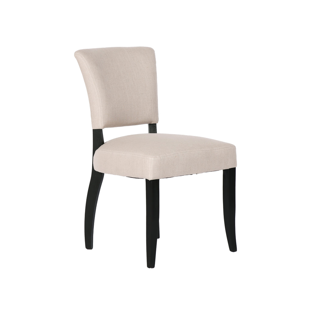 Luther Dining Chair - Light Linen/Black Legs - Set of 2