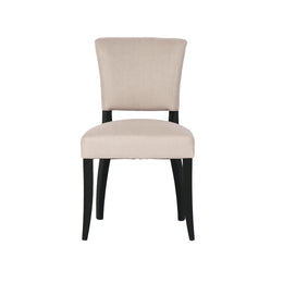 Luther Dining Chair - Light Linen/Black Legs - Set of 2