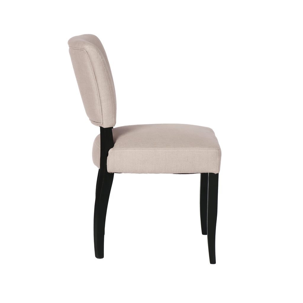 Luther Dining Chair - Light Linen/Black Legs - Set of 2