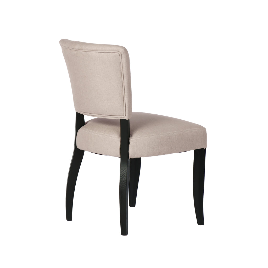 Luther Dining Chair - Light Linen/Black Legs - Set of 2