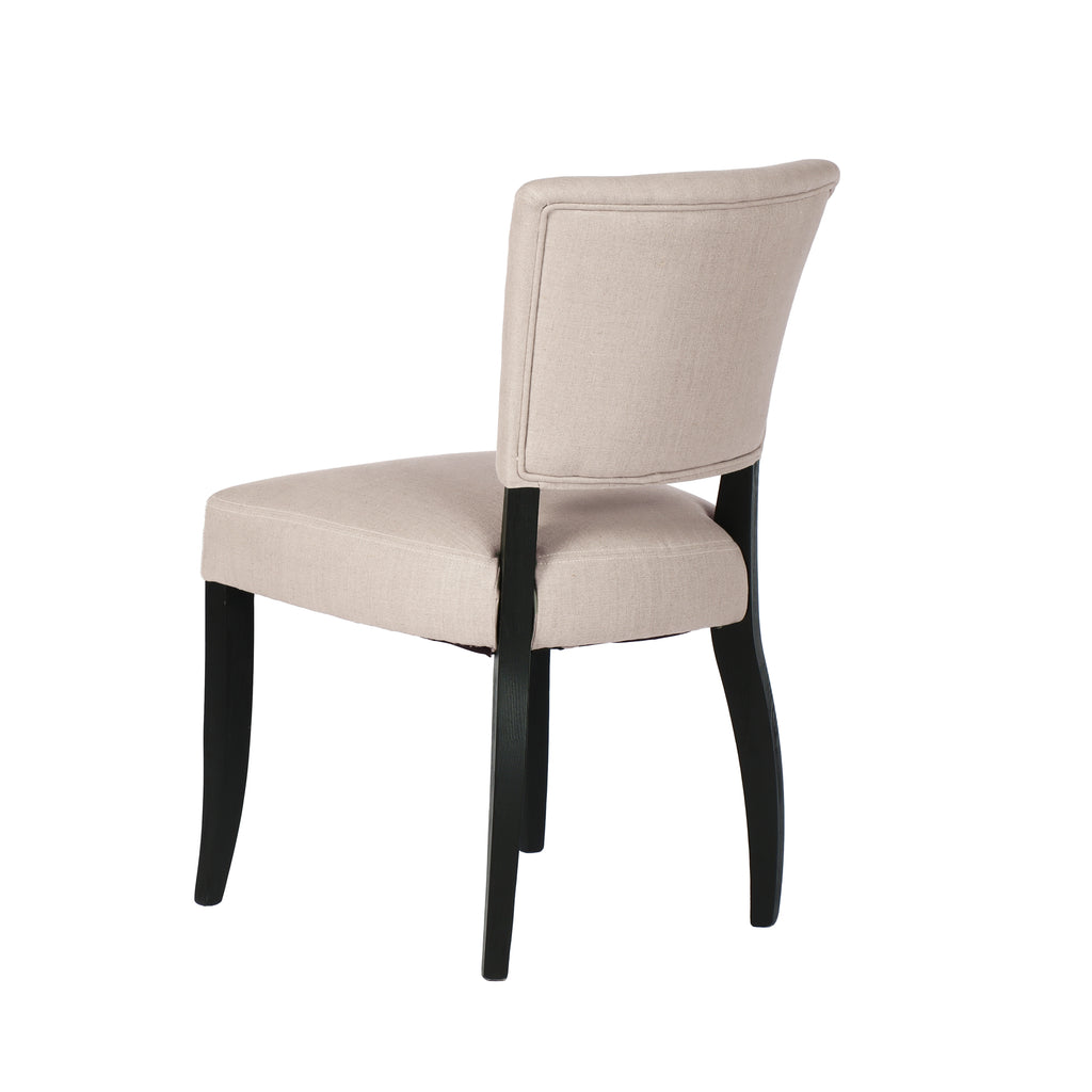 Luther Dining Chair - Light Linen/Black Legs - Set of 2