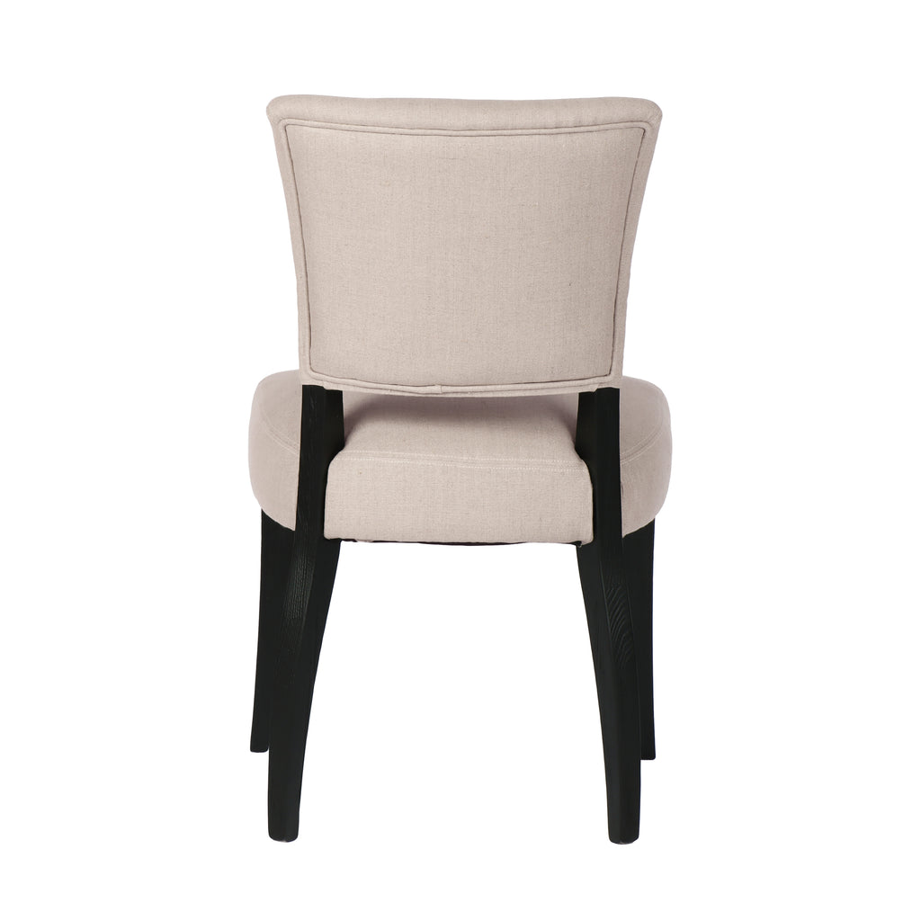 Luther Dining Chair - Light Linen/Black Legs - Set of 2